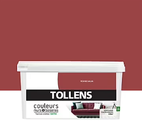 Peinture murs et boiseries Tollens rouge salsa satin 2,5L