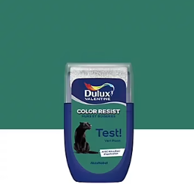 Testeur de peinture Color Resist murs et boiseries Dulux Valentine mat vert paon 30ml