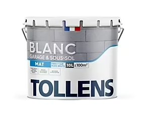 Peinture Tollens garage et sous-sol mat blanc 10L