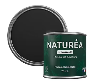 Peinture testeur de couleur Naturéa par GoodHome noir de jais velours 70 ml