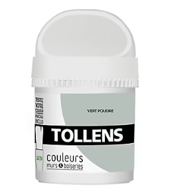 Testeur peinture murs et boiseries Tollens vert poudré satin 50ml