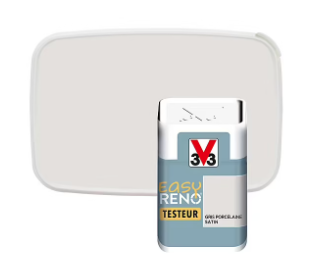 Testeur peinture de rénovation multi-supports V33 Easy Reno gris porcelaine satin 50ml
