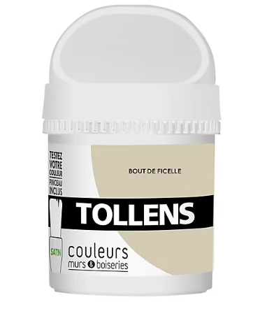 Testeur peinture murs et boiseries Tollens bout de ficelle satin 50ml