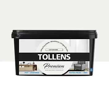 Peinture Tollens premium murs, boiseries et radiateurs lait d'avoine mat 2,5L