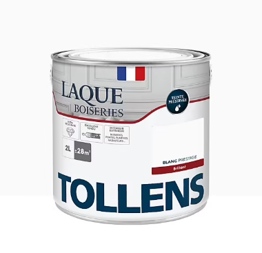 Laque boiseries et métal Tollens brillant blanc prestige 2L