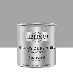 Peinture multisupport murs, plafonds et boiseries Velours de peinture gris jolie brise Libéron 0,5L