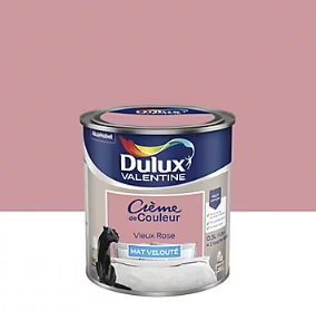 Peinture Crème de Couleur Dulux Valentine mat vieux rose 0,5L
