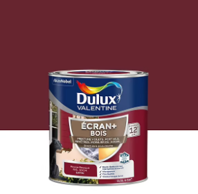 Peinture extérieure Ecran+ bois Dulux Valentine satin rouge basque 500 ml