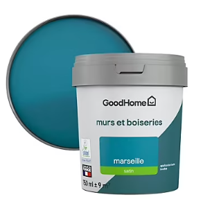 Peinture murs et boiseries GoodHome bleu Marseille satin 0,75L