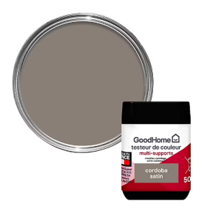 Peinture de rénovation GoodHome multi-supports satin marron Córdoba 70ml