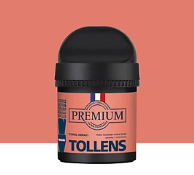 Peinture Tollens premium murs, boiseries et radiateurs rose corail vibrant velours 50ml