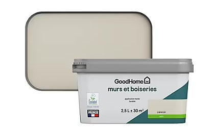 Peinture intérieure couleur Murs et boiseries GoodHome Cancún beige satin 2,5L