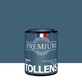 Peinture Tollens premium murs, boiseries et radiateurs bleu paon velours 750ml