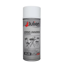Vernis aérosol universel multi supports intérieur extérieur Julien brillant incolore 400ml