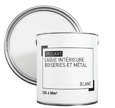 Peinture métal et bois brillant blanc 2,5L