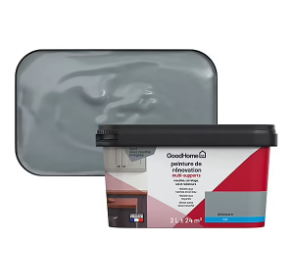 Peinture de rénovation GoodHome multi-supports mat gris Delaware 2L