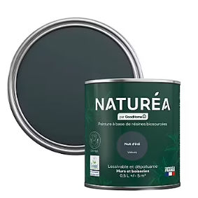 Peinture murs et boiseries Naturéa par GoodHome nuit d'été velours 0.5L