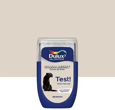 Testeur de peinture Color Resist salle de bains Dulux Valentine satin sable naturel 30ml