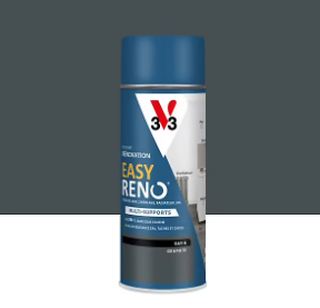 Peinture de rénovation aérosol multi-supports V33 Easy Reno noir graphite satin 400ml