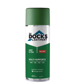 Peinture aérosol multi-supports Les Docks du bâtiment brillant vert ultra 400ml
