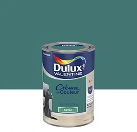 Peinture couleur murs, boiseries et radiateurs Crème de couleur Dulux Valentine vert eucalyptus satin 1,25L