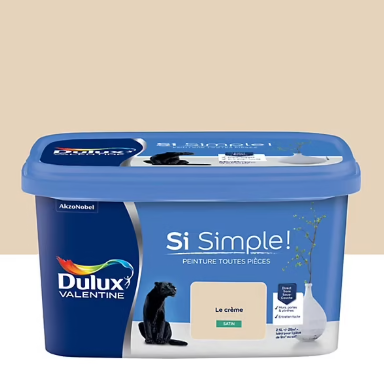 Peinture intérieure couleur Si Simple ! Dulux Valentine satin blanc le crème 2.5L
