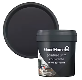 Testeur peinture couleur 2 en 1 velours GoodHome noir zellige 50ml