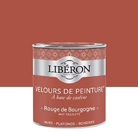 Peinture multisupport murs, plafonds et boiseries Velours de peinture rouge bourgogne Libéron 0,5L