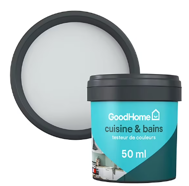 Peinture cuisine et salle de bains GoodHome gris Hamptons satin 50ml