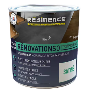 Résine de rénovation sol bi composante époxy Résinence transparent 300ml