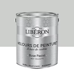 Peinture multisupport murs, plafonds et boiseries Velours de peinture blanc grisaille Libéron 2,5L