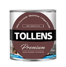 Peinture Tollens premium murs, boiseries et radiateurs néo terracotta mat 750ml