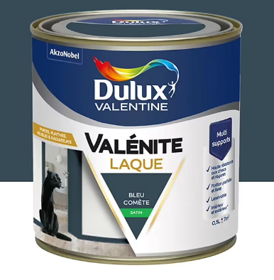 Laque Valénite Dulux Valentine Acrylique satin bleu comète 500ml