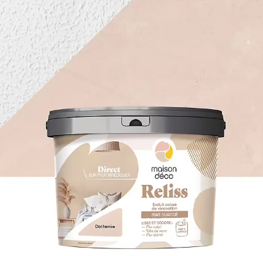 Enduit coloré de rénovation mat nuancé Maison Déco Reliss cachemire 15KG