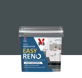 Peinture de rénovation multi-supports V33 Easy Reno noir graphite satin 0,75L