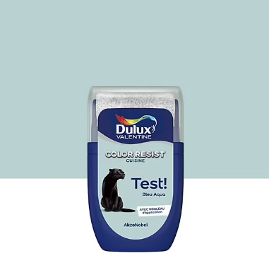 Testeur de peinture Color Resist cuisine Dulux Valentine mat bleu aqua 30ml