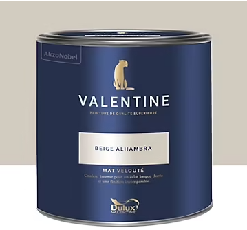 Peinture Valentine murs et boiseries Dulux Valentine beige alhambra velouté mat 2L