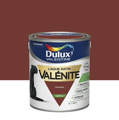 Laque boiseries et métal valénite Dulux Valentine satin ton bois 2l