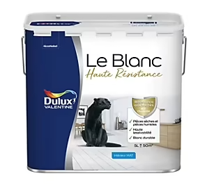 Peinture murale le Blanc haute résistance blanc mat 5L Dulux Valentine