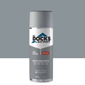 Peinture aérosol multi-supports Les Docks du bâtiment brillant gris moyen 400ml