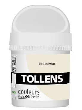 Testeur peinture murs et boiseries Tollens brin de paille satin 50ml