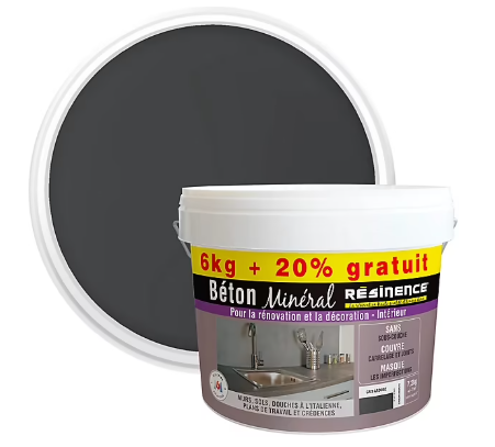 Béton minéral Résinence gris ardoise 6kg + 20% gratuit