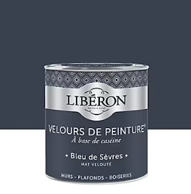 Peinture murs, plafonds et boiseries Velours de peinture bleu de sevres Libéron 0,5L