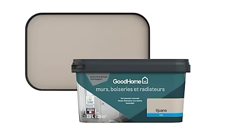 Peinture intérieure couleur murs, boiseries et radiateurs GoodHome mat tijuana beige 2.5L