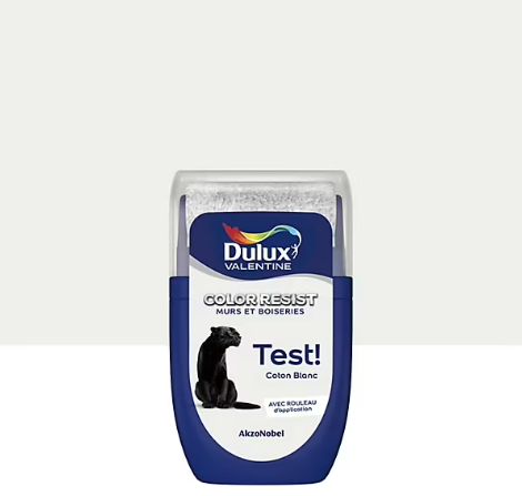 Testeur de peinture Color Resist murs et boiseries Dulux Valentine mat coton blanc 30ml