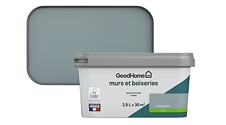 Peinture intérieure couleur Murs et boiseries GoodHome Minneapolis gris satin 2,5L