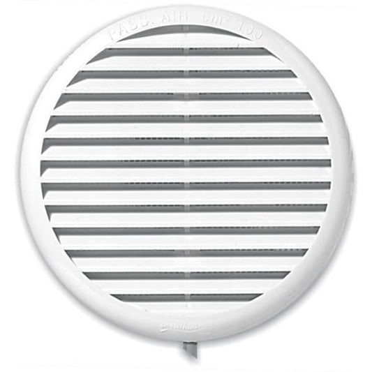 Grille ronde en PVC blanc à clipser ?80/125