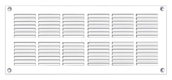 Extra flat surface-mounted grille without mosquito net L254 X H110 mm white