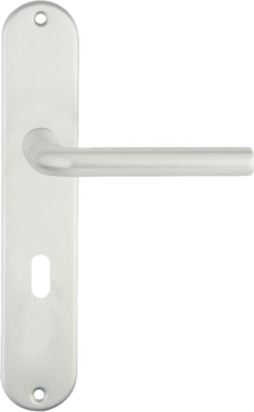 TORONTO anodized aluminum door handle 195 mm center distance silver interior key