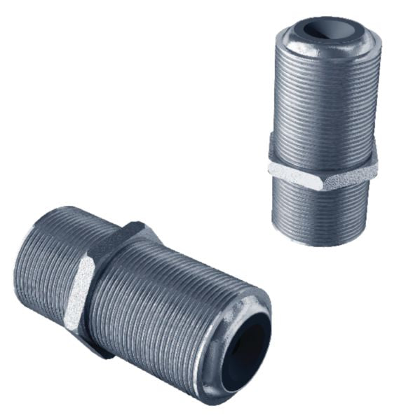 Straight female/female adapter with nut L. 21 mm h. 10.8 mm